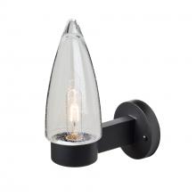  SULUCL-WALL-BK - Sulu Outdoor Sconce, Clear Bubble, Black Finish, 1x60W Medium Base