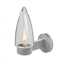  SULUCL-WALL-SL - Sulu Outdoor Sconce, Clear Bubble, Silver Finish, 1x60W Medium Base