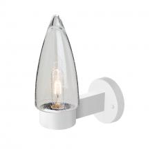  SULUCL-WALL-WH - Sulu Outdoor Sconce, Clear Bubble, White Finish, 1x60W Medium Base