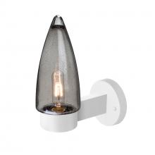  SULUSM-WALL-WH - Sulu Outdoor Sconce, Smoke Bubble, White Finish, 1x60W Medium Base