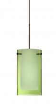  X-L44007-BR - Besa Pendant For Multiport Canopy Pahu 4 Bronze Transparent Olive/Opal 1x35W Halogen