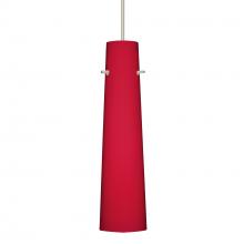  XP-5674RM-LED-SN-L - Besa Camino Pendant Satin Nickel Ruby Matte 1x50W Halogen, 15Ft. Cord