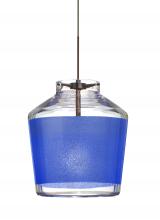  XP-PIC6BL-BR-L - Besa Pendant Pica 6 Bronze Blue Sand 1x50W Halogen, 15Ft. Cord