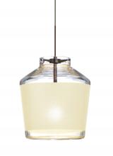  XP-PIC6CR-BR-L - Besa Pendant Pica 6 Bronze Creme Sand 1x50W Halogen, 15Ft. Cord