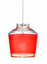  XP-PIC6RD-SN-L - Besa Pendant Pica 6 Satin Nickel Red Sand 1x50W Halogen, 15Ft. Cord