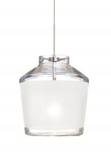  XP-PIC6WH-SN-L - Besa Pendant Pica 6 Satin Nickel White Sand 1x50W Halogen, 15Ft. Cord