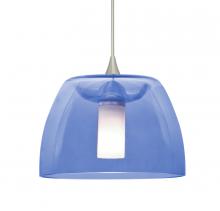  XP-SPURBL-SN-L - Besa Spur Cord Pendant, Blue, Satin Nickel Finish, 1x35W Halogen, 15Ft. Cord