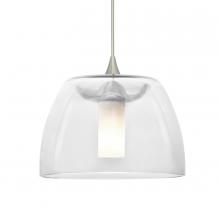  XP-SPURCL-SN-L - Besa Spur Cord Pendant, Clear, Satin Nickel Finish, 1x35W Halogen, 15Ft. Cord