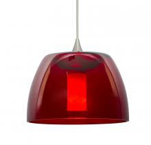  XP-SPURRD-SN-L - Besa Spur Cord Pendant, Red, Satin Nickel Finish, 1x35W Halogen, 15Ft. Cord