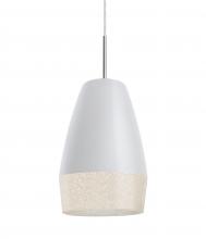  J-ABU12WH-SN - Abu 12 Cord Pendant for Mulitport Canopy, White/Glitter, Satin Nickel Finish, 1x60W Medium base