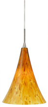  PD182AMSNX3M - Pendant Belle Grande Amber Satin Nickel GY6.35 Xenon 35W Monopoint Canopy