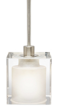  PD134CRSNX3M - Pendant Crystal Cube Clear Satin Nickel Hal G4 35W Monopoint