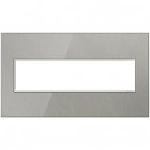  AWM4GMS4 - adorne® Brushed Stainless Four-Gang Screwless Wall Plate