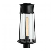  1247-MB-CL - Cone Outdoor Post Lantern Light - Matte Black