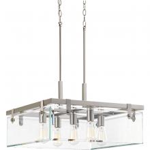  P500074-009 - Glayse Collection Five-Light Brushed Nickel Clear Glass Luxe Pendant Light