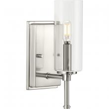  P300356-009 - Elara Collection One-Light New Traditional Brushed Nickel Clear Glass Bath Vanity Light