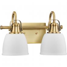  P300427-163 - Preston Collection Two-Light Coastal Vintage Brass Bath and Vanity Light