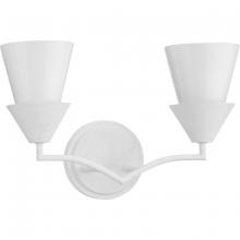  P300496-197 - Pinellas Collection Two-Light White Plaster Contemporary Vanity Light