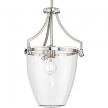  P500360-009 - Parkhurst Collection One-Light New Traditional Brushed Nickel Clear Glass Mini-Pendant Light