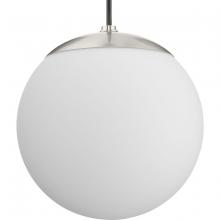  P500461-009 - Atwell Collection Brushed Nickel and Opal Glass Globe Small Hanging Pendant Light