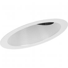  P806008-028 - 6" Satin White Recessed Sloped Ceiling Step Baffle Trim for 6" Housing (P605A Series)