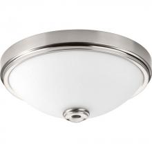  P350007-009-30 - One-Light 15" LED Linen Glass Flush Mount