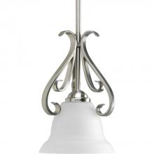  P5153-09 - Torino Collection One-Light Brushed Nickel Etched Glass Transitional Mini-Pendant Light