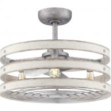  P250012-141-22 - Gulliver 23" 3-Blade Whitewashed Faux Wood Finish Ceiling Fan with LED Bulbs