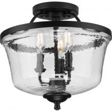  P350148-031 - Bowman Collection Black Three-Light Semi-Flush Convertible