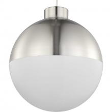  P500148-009-30 - Globe LED Collection One-Light Brushed Nickel Opal Glass Mid-Century Modern Pendant Light