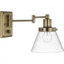  P710084-163 - Hinton Collection Vintage Brass Swing Arm Wall Light