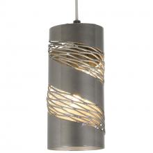  240M01SL - Flow 1-Lt Cylinder Mini Pendant - Steel