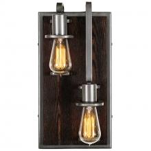  268W02RSL - Lofty 2-Lt Right Sconce - Steel/Zebrawood