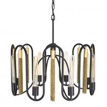  354P08MBAG - Darden 8-Lt Pendant - Matte Black/Antique Gold