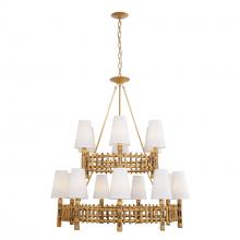  360C15FG - Nevis 15-Lt 2-Tier Chandelier - French Gold