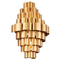  369W02AGCB - Totally Tubular 2-Lt Sconce - Antique Gold/Carbon Black