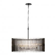  393P10MBFG - Park Row 10-Lt   Pendant - Matte Black/French Gold