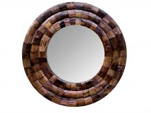  405A10 - Wine Country Reclaimed Wood Circular Mirror