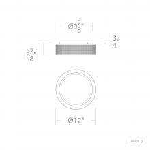  FM-57512-27-BK - Grille Flush Mount Light