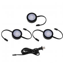  HR-AC73-CS-BK - Puck Light Kit- 2 Double Wire Lights, 1 Single Wire Lights, and Cord