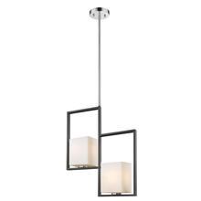  202817A - 2x100w Multi Light Pendant w/ Black & Chrome Finish & Opal Glass