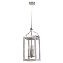  203106A - 4x60W Pendant w/ Acacia Wood & Brushed Nickel finish