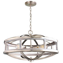  203108A - 4x60W Chandelier With Acacia Wood and Brushed Nickel Finish