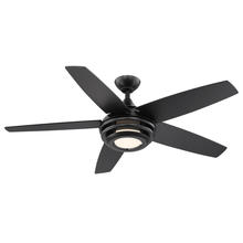  203235A - 5 Blade Ceiling Fan w/ Matte Black Finish,  Matte Black Colored Blades & Integrated L