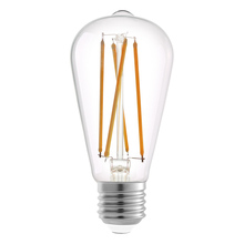  204616A - 7.5W Clear LED ST19-E26/Medium Standard Bulb Base 800 Lumens, 3000K