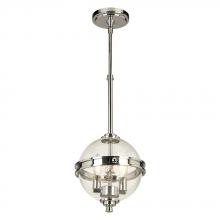  204699A - 2 LT Pendant Chrome With Clear Glass 60W B10 Bulbs