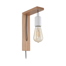  204966A - Tocopilla - Wall Light Natural Wood Finish, White Accents, 60W