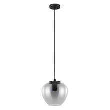  39656A - Priorat - Mini Pendant Black Finish Smoked Glass 40W