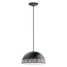  97441A - 1x60W Pendant w/ Matte Black and White Finish