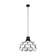  98316A - Morales - Pendant w/ White Shade and Black accents, 1-60W